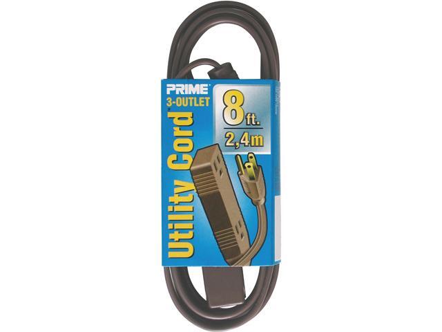 Prime Wire Model EC850608 8 ft. 16/3 SPT-2 3-Outlet Utility Indoor Cord