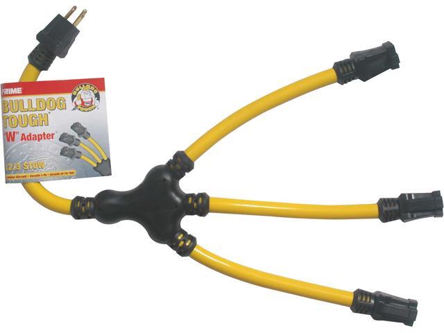 Prime Wire Model AD190802L Bulldog Tough U Ground Adaptor Triple Outlet W-Twist to Lock Ada