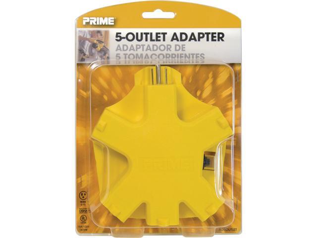 Prime Wire Model AD5OUTLET 5 Outlet Adapter With Circuit Breaker
