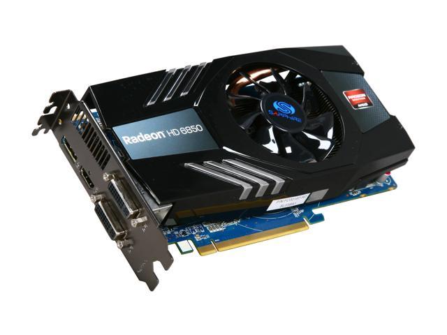 SAPPHIRE 100315L Radeon HD 6850 1GB 256-bit GDDR5 PCI Express 2.1 x16 HDCP Ready CrossFireX Support Video Card with Eyefinity