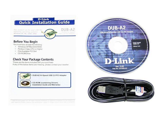D-Link High Speed USB 2.0 2-Port PCI Adapter Model DUB-A2