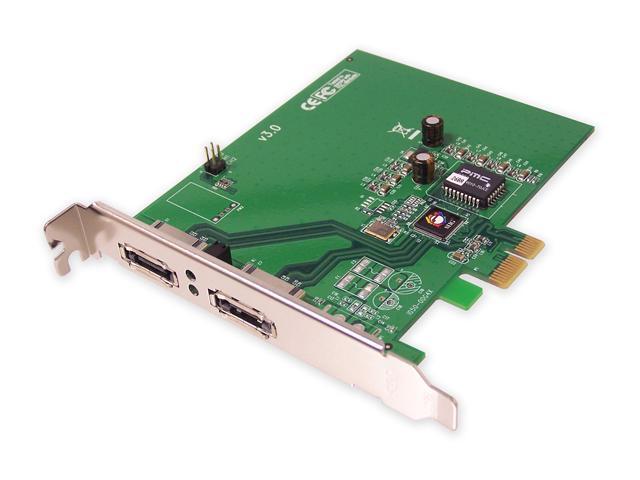 SIIG SC-SAE412-S3 PCI Express SATA II (3.0Gb/s) 2-port External Sata II (eSATA) PCI Express  X1 Card for External Drive Connections