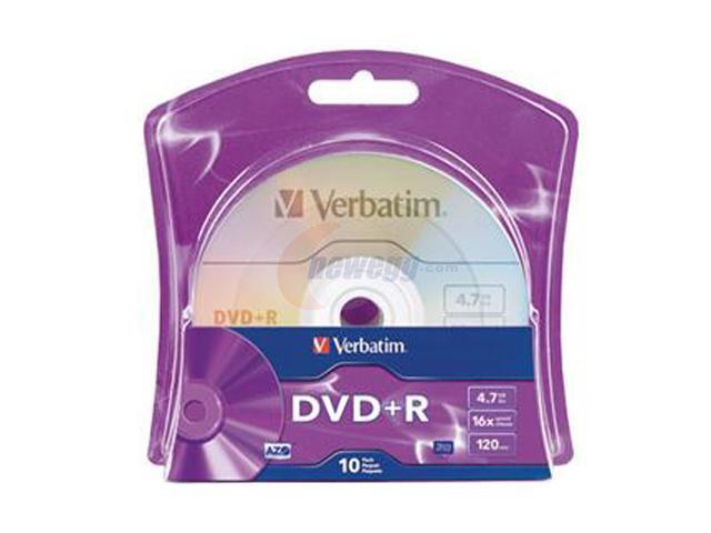 Verbatim 4.7GB 16X DVD+R 10 Packs Disc Model 96942