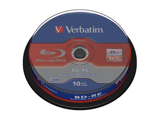 Verbatim 43694 Blu-ray Rewritable Media - BD-RE - 2x - 25 GB - 10 Pack Spindle