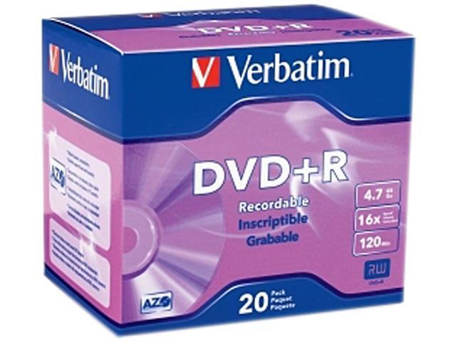 Verbatim 4.7GB 16X DVD+R 20 Packs Disc Model 95038