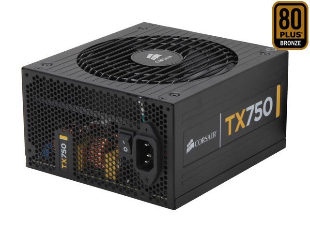 CORSAIR TX Series CMPSU-750TX 750W ATX12V v2.3 SLI Ready CrossFire Ready 80 PLUS BRONZE Certified Active PFC Compatible with New 4th Gen CPU Certified Haswell Ready