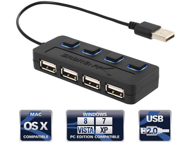 HB-U14P-R Sabrent USB 2.0 13-Port Hub 2 Control Switches with AC Adapter