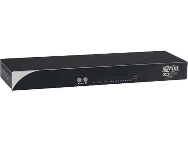 TRIPP LITE B072-016-1A NetCommander 16-Port Cat5 KVM Switch 1U Rack-Mount with PS2 to USB Input Adapter