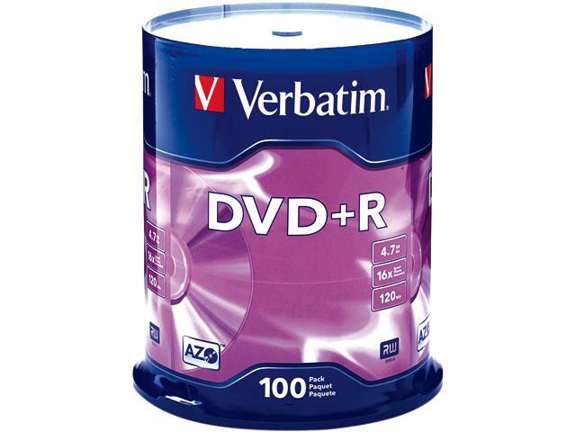 Verbatim 4.7GB 16X DVD+R 100 Packs Disc Model 95098