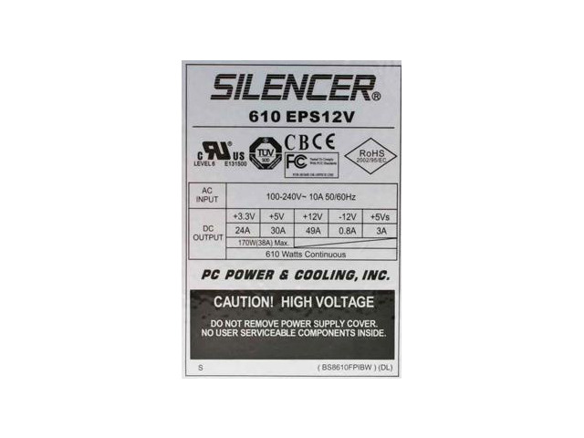 PC Power and Cooling S61EPS 610W Continuous @ 40&deg;C EPS12V SLI Certified CrossFire Ready 80 PLUS Certified Active PFC Power Supply compatible with core i7