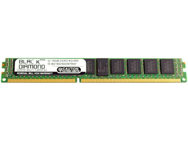 Black Diamond Memory VLP 16GB 240-Pin DDR3 SDRAM DDR3 1600 (PC3 12800) ECC Registered System Specific Memory Model BD16G1600MTR97IB