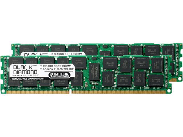 Black Diamond Memory 32GB (2 x 16GB) 240-Pin DDR3 SDRAM DDR3 1600 (PC3 12800) ECC Registered System Specific Memory Model ...