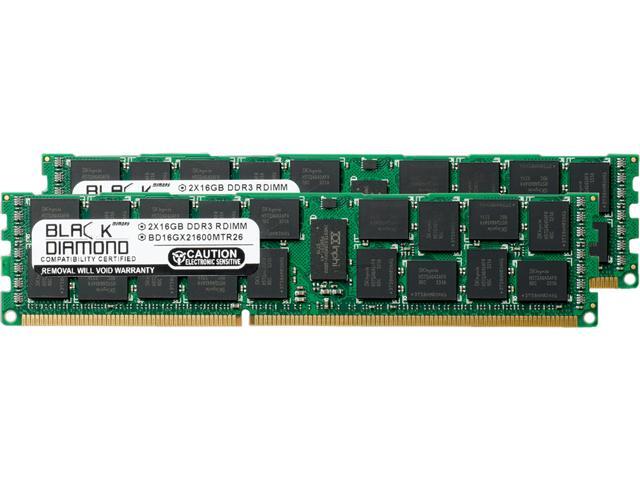 Black Diamond Memory 32GB (2 x 16GB) 240-Pin DDR3 SDRAM DDR3 1866 (PC3 14900) ECC Registered System Specific Memory Model ...