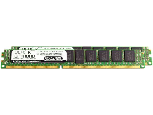 Black Diamond Memory VLP 32GB (2 x 16GB) 240-Pin DDR3 SDRAM DDR3 1600 (PC3 12800) ECC Registered System Specific Memory Model ...