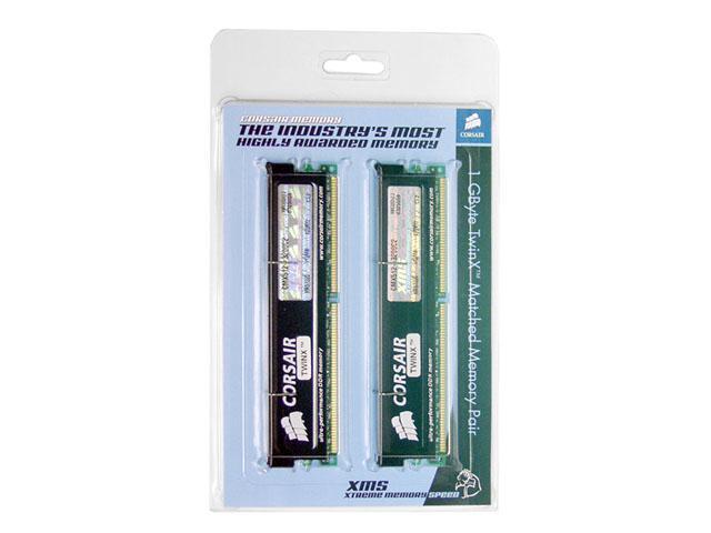 CORSAIR XMS 1GB (2 x 512MB) 184-Pin DDR SDRAM DDR 400 (PC 3200) Dual Channel Kit Desktop Memory Model TWINX1024-3200C2
