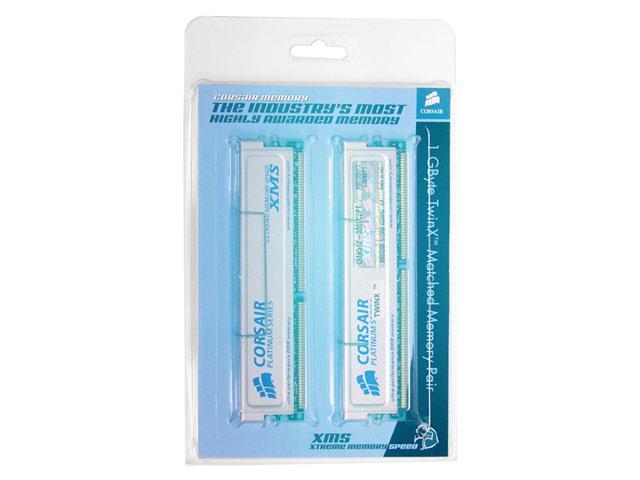 CORSAIR XMS 1GB (2 x 512MB) 184-Pin DDR SDRAM DDR 400 (PC 3200) Dual Channel Kit Desktop Memory Model TWINX1024-3200C2PT