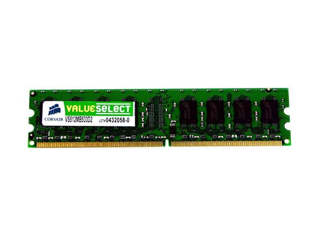 CORSAIR ValueSelect 512MB 240-Pin DDR2 SDRAM DDR2 533 (PC2 4200) Desktop Memory Model VS512MB533D2