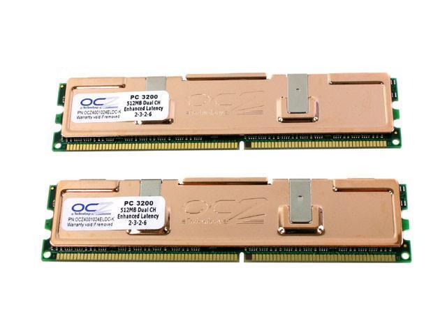 OCZ Enhanced Latency 1GB (2 x 512MB) 184-Pin DDR SDRAM DDR 400 (PC 3200) Dual Channel Kit System Memory Model OCZ4001024ELDC-K