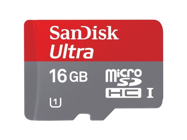 SanDisk Ultra 16GB microSDHC Flash Card With Adapter Model SDSDQUA-016G-A46A