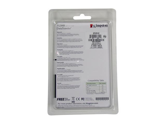 Kingston DataTraveler 512MB Flash Drive (USB2.0 Portable) Model DTI/512