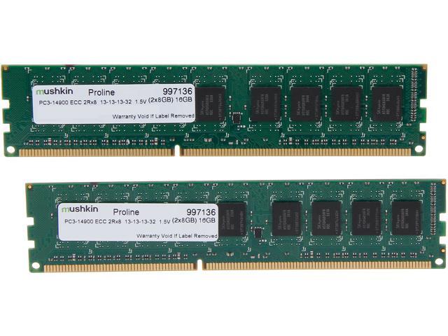 Mushkin Enhanced Proline 16GB (2 x 8GB) 240-Pin DDR3 SDRAM ECC DDR3 1866 (PC3 14900) Server Memory Model 997136