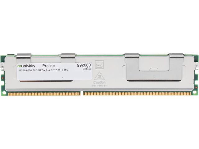 Mushkin Enhanced Proline 32GB 240-Pin DDR3 RDIMM ECC Registered DDR3L 1066 (PC3L 8500) Server Memory Model 992080 