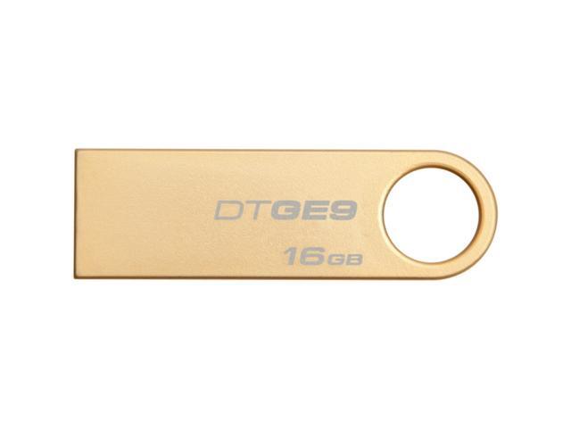 Kingston DataTraveler GE9 16 GB USB 2.0 Flash Drive - Gold - 1 Pack