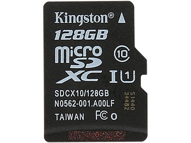 Kingston 128GB microSDXC Flash Card Single Pack w/o Adapter Model SDCX10/128GBSP