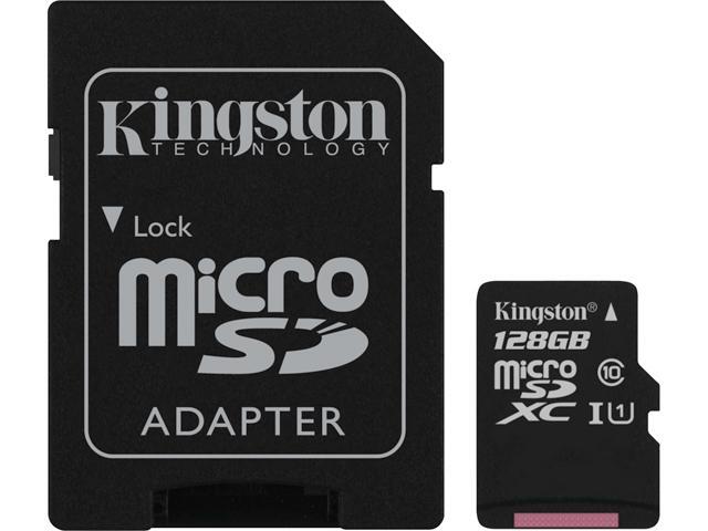 Kingston 128GB microSDXC Flash Card + SD Adapter Model SDC10G2/128GB