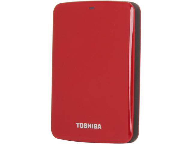 TOSHIBA 750GB Canvio Connect External Hard Drive USB 3.0 Model HDTC707XR3A1 Red