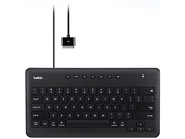 BELKIN B2B125 Black Wired Slim Secure Keyboard for iPad with 30-Pin Connector