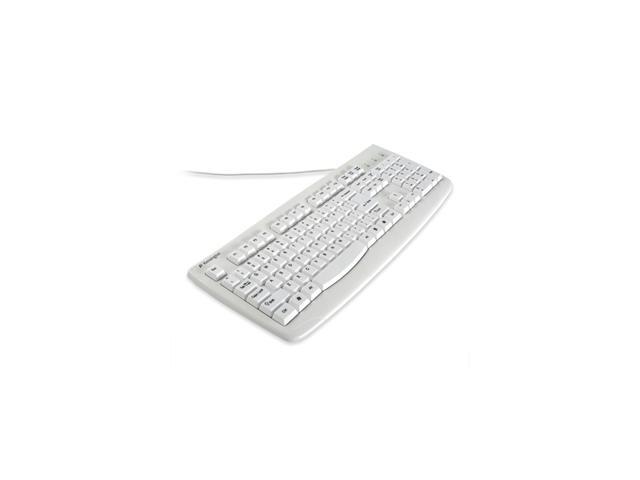 Kensington K64406US White USB Wired Standard Washable Keyboard with Antimicrobial Protection