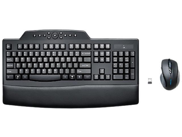 Kensington Pro Fit Wireless Comfort Desktop Set K72403US Black RF Wireless Ergonomic Keyboard and Mouse