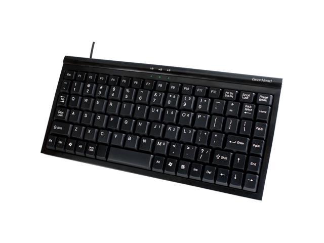 GEAR HEAD KB1700U Black USB Wired Mini Windows Keyboard