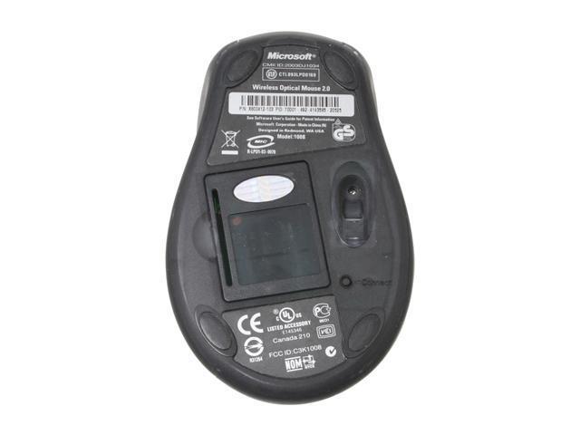 Microsoft K80-00065 Silver/Black 3 Buttons Tilt Wheel RF Wireless Optical Mouse - OEM