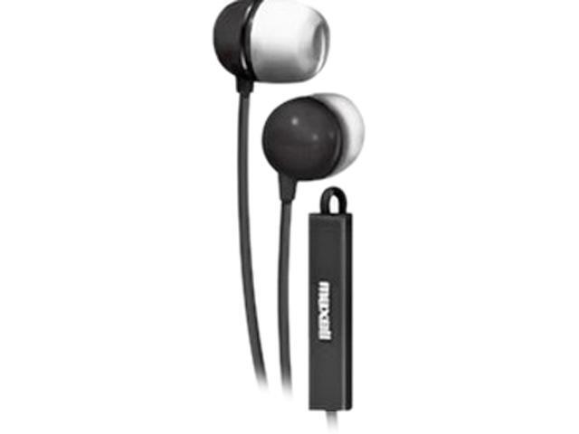 Maxell Black 190300WM Earbud with In-Line Microphone and Remote for Mobile Phones