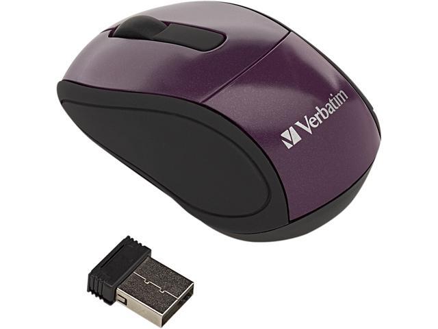 Verbatim 97473 Purple 3 Buttons 1 x Wheel USB RF Wireless Optical Mouse