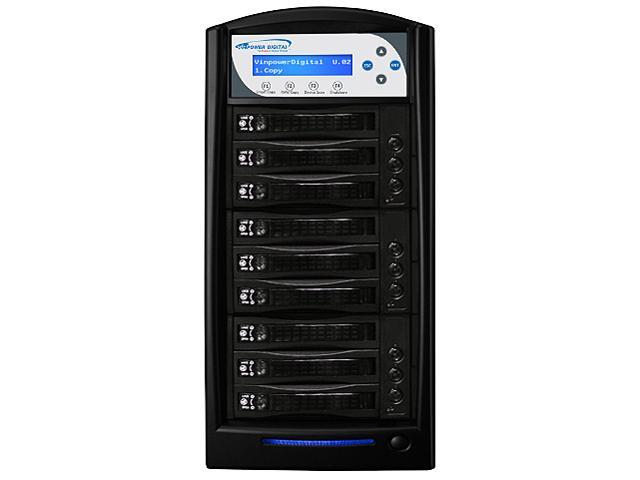 VINPOWER Black 1 to 8 128M Buffer Memory HDDShark Turbo HDD SSD Hard Drive Duplicator Model HDDSharkTB-8T-BK