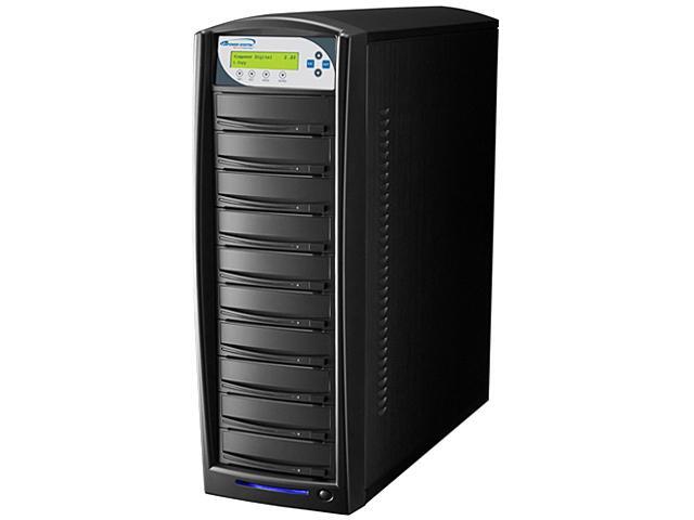 VINPOWER Black 1 to 10 SharkCopier Daisy Chain DVD CD Disc Duplicator + 320GB HDD Model Shark-S10T-DC-BK 