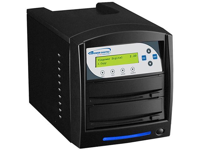 VINPOWER Black 1 to 1 SharkCopier DVD CD Disc Duplicator Tower Model Shark-S1T-SNY-BK 