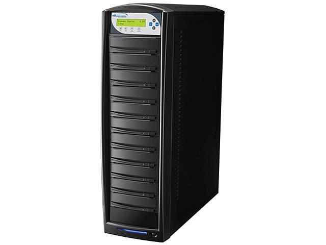 VINPOWER Black 1 to 10 128M Buffer Memory SharkNet Network Capable DVD CD Duplicator with USB 3.0 + 320GB HDD Model SharkNet-10T-DVD-BK