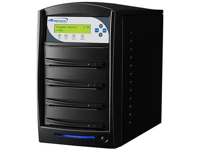 VINPOWER Black 1 to 3 128M Buffer Memory SharkNet Network Capable DVD CD Duplicator with USB 3.0 + 320GB HDD Model SharkNet-3T-DVD-BK