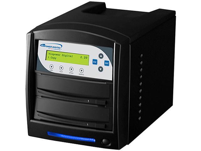 VINPOWER Black 1 to 1 64M Buffer Memory SharkNet Network Capable DVD CD Duplicator with USB 3.0 + 320GB HDD Model SharkNet-1T-DVD-BK