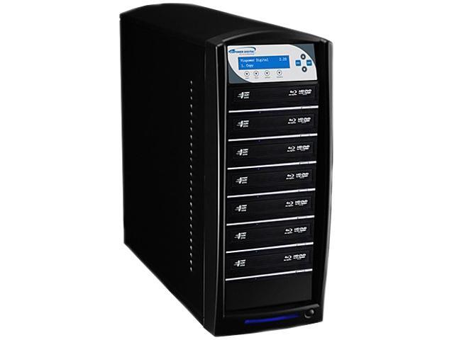 VINPOWER Black 1 to 7 SharkNet Blu-ray DVD CD NetWork Duplicator Tower with 500GB Hard Drive Model SharkNet-7T-BD-BK 