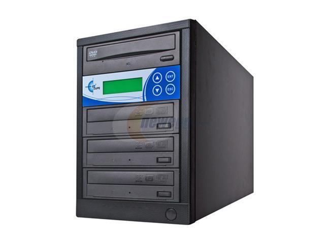 EZ Dupe Black 1 to 3 3-Target DVD/CD Duplicator with LG Drives Model EZD3TDVDLGB 