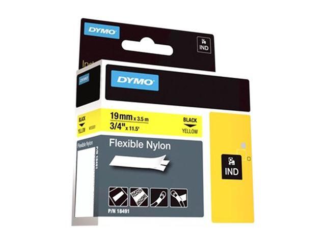 DYMO 18491 RHINO 3/4" Yellow Flex Nylon Label - 19mm