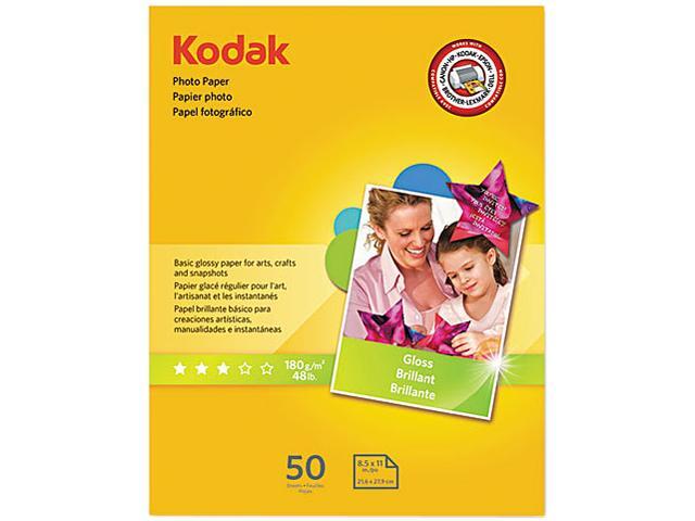 Kodak 1213719 Photo Paper, 6.5 mil, Glossy, 8-1/2 x 11, 50 Sheets/Pack