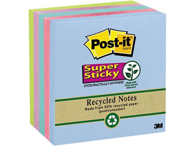 Post-it Notes Super Sticky 654-5SST Super Sticky Notes, 3 x 3, Five Tropic Breeze Colors, 5 90-Sheet Pads/Pack