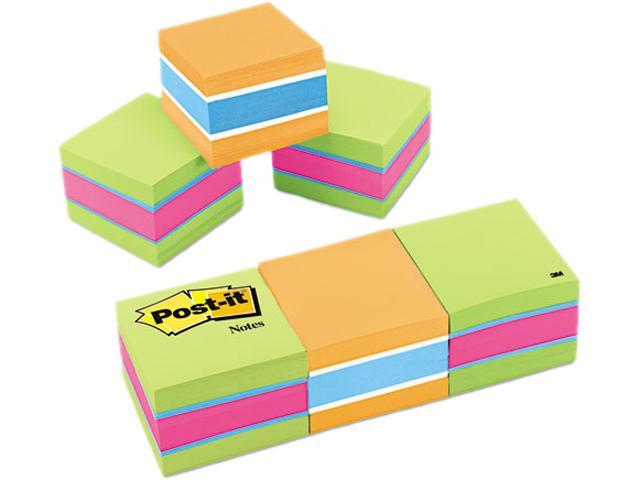 Post-it 20513PK - Mini Cubes, 2 x 2, Assorted Ultra Colors, 3 400-Sheet Pads/Pack