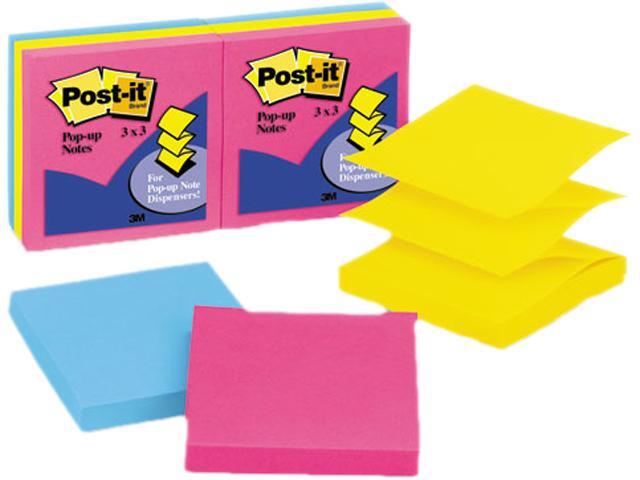 Post-it Pop-up Notes R-330-AN Pop-Up Note Refill, 3 x 3, Five Neon Colors, 6 100-Sheet Pads/Pack